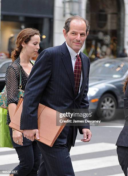 Eliot Spitzer seen on the streets of Manhattan on September 9, 2009 in New York City.