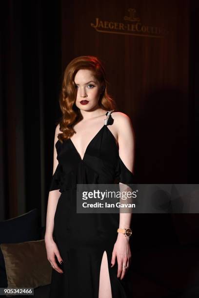 Ellie Bamber attends Jaeger-LeCoultre Polaris Gala Evening at the SIHH 2018 at Pavillon Sicli on January 15, 2018 in Les Acacias, Switzerland.