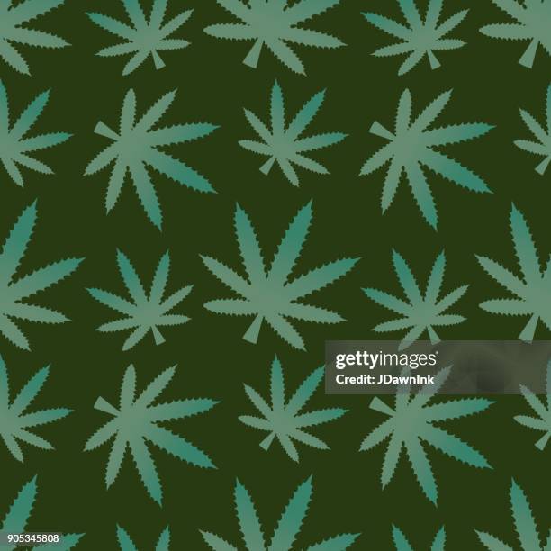 marijuana pot leaf seamless pattern design background - marijuana background stock illustrations