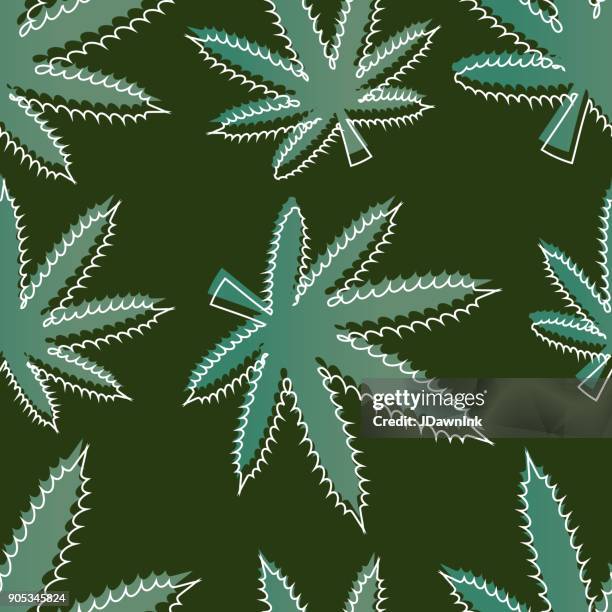 marijuana pot leaf seamless pattern design background - marijuana background stock illustrations