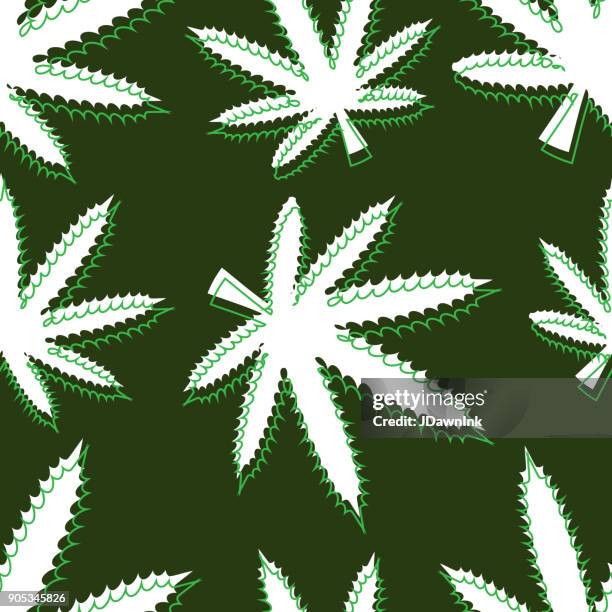 marijuana pot leaf seamless pattern design background - marijuana background stock illustrations
