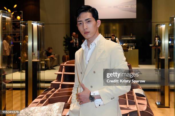 Jing Boran poses during Jaeger-LeCoultre Polaris at the SIHH 2018 at Pavillon Sicli on January 15, 2018 in Les Acacias, Switzerland.