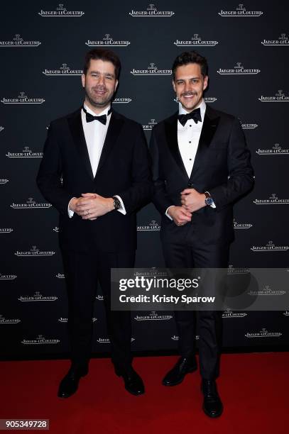 Geoffroy Lefebvre and Milosh Bikovich attend Jaeger-LeCoultre Polaris Gala Evening at the SIHH 2018 at Pavillon Sicli on January 15, 2018 in Les...