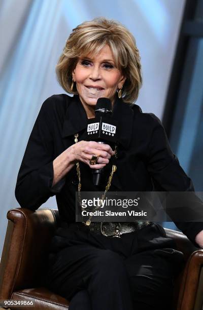 Actress Jane Fonda visits Build Series to discuss Season 4 of Netflix's "Grace and Frankie" at Build Studio on January 15, 2018 in New York City.