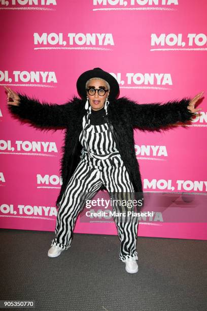 Singer Laam attends the 'I, Tonya' premiere at Cinema UGC Normandie on January 15, 2018 in Paris, France.