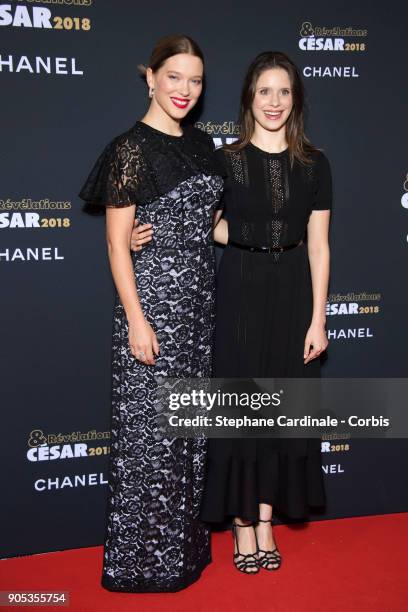 Lea Seydoux and Daphne Patakia attends the 'Cesar - Revelations 2018' Party at Le Petit Palais on January 15, 2018 in Paris, France.