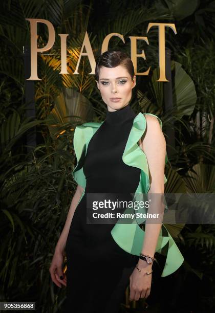 Coco Rocha attends the #Piaget dinner at the Country Club during the #SIHH2018 on January 15, 2018 in Geneva, Switzerland.