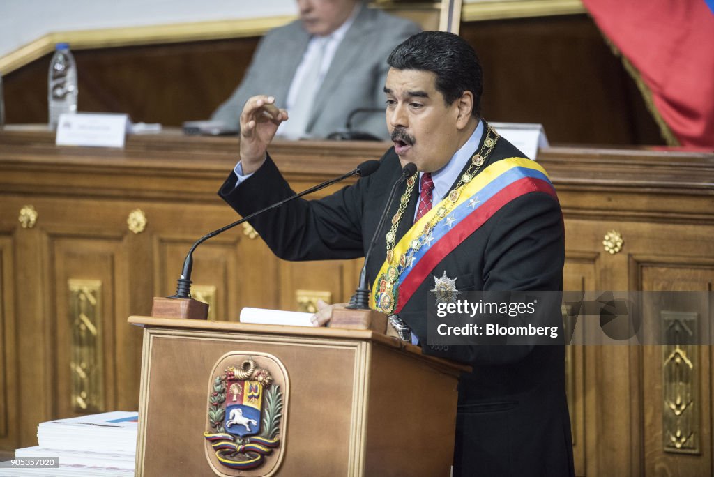 Venezuelan President Nicolas Maduro Delivers State Of The Union Address