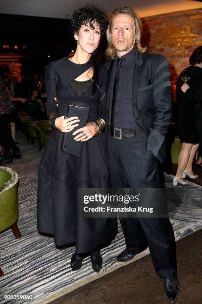 Esther Perbandt and Alexander Scheer during the Bunte New Faces Night at Grace Hotel Zoo on January 15, 2018 in Berlin, Germany.