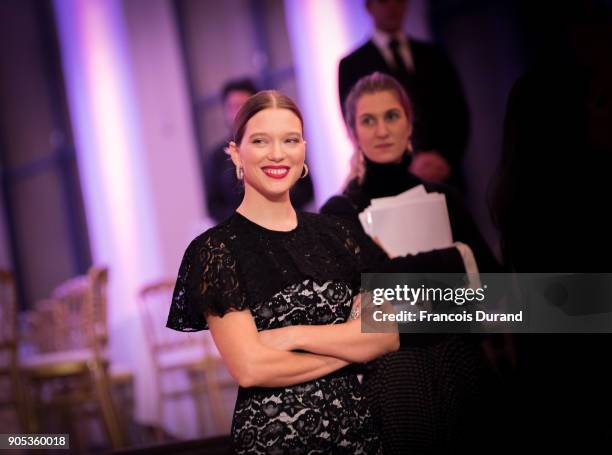 Lea Seydoux attends the 'Cesar - Revelations 2018' party at Le Petit Palais on January 15, 2018 in Paris, France.