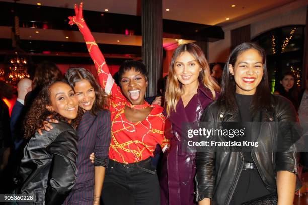 Hadnet Tesfai, Rabea Schif, Nikeata Thompson, Wana Limar and Bianca Ruessel during the Bunte New Faces Night at Grace Hotel Zoo on January 15, 2018...