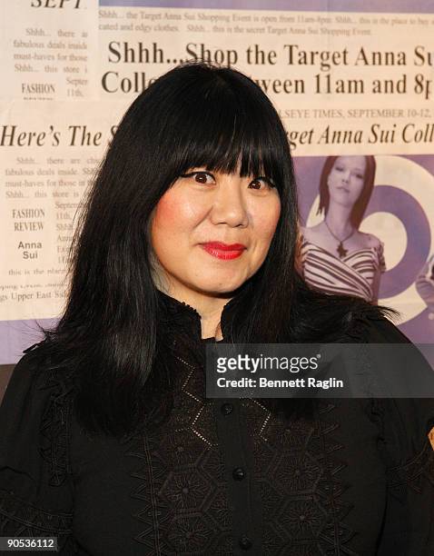 Designer Anna Sui attends the Anna Sui for Target pop-up store launch party at Anna Sui for Target Pop-Up Store on September 9, 2009 in New York City.