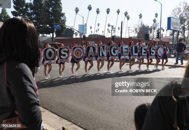 The Los Angeles Unified School District All District band marches in the 33rd annual Kingdom Day Parade honoring Dr. Martin Luther King Jr., January...