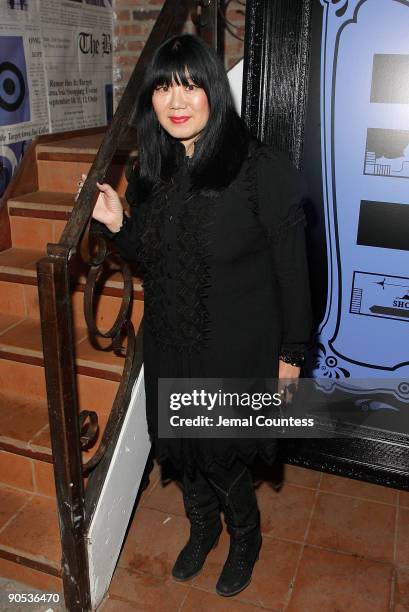 Fashion designer Anna Sui poses for a photo at the launch of Anna Sui's "Gossip Girl" inspired collection at the Target pop-up store on September 9,...