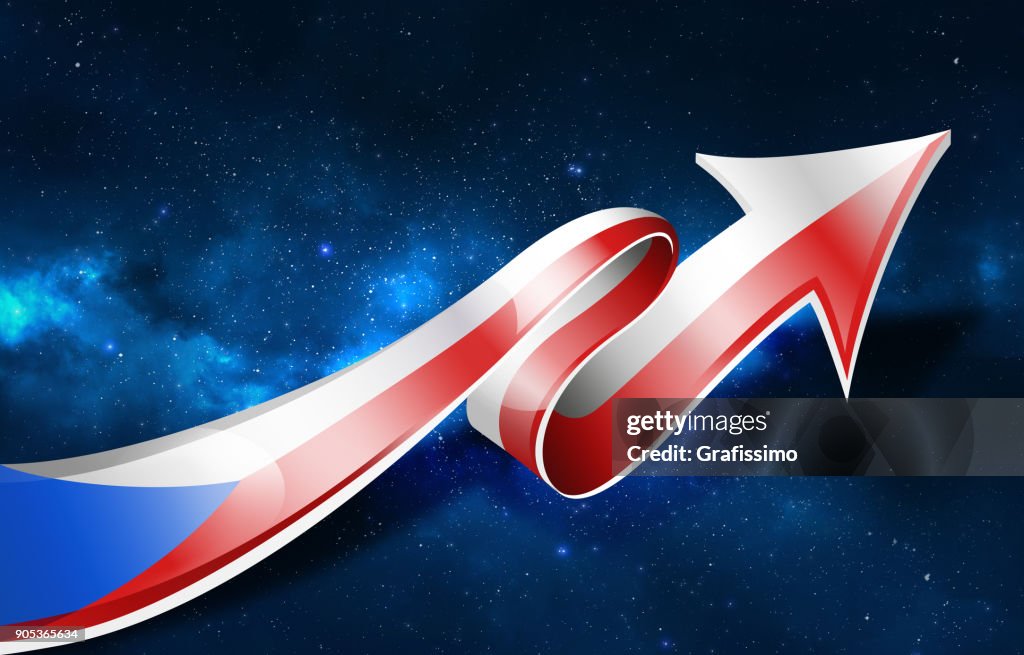 Czech Republic flag with arrow upwards