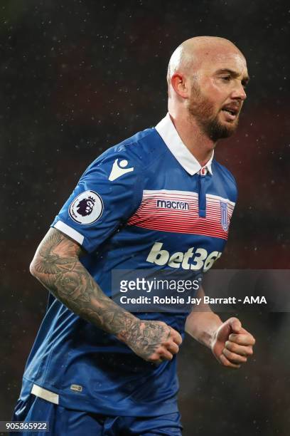 Stephen Ireland of Stoke City during the Premier League match between Manchester United and Stoke City at Old Trafford on January 15, 2018 in...