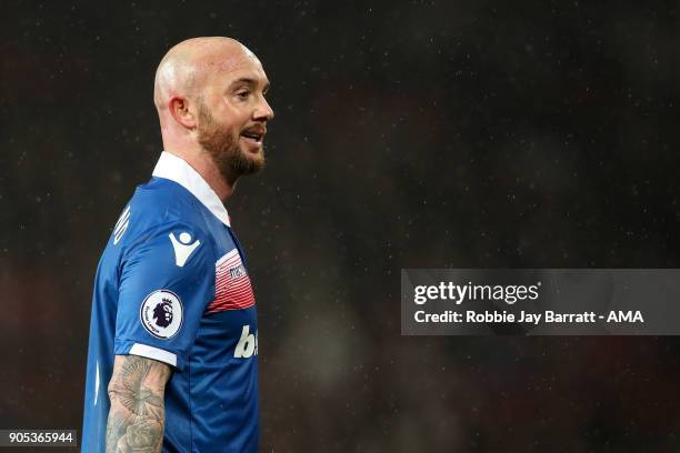 Stephen Ireland of Stoke City during the Premier League match between Manchester United and Stoke City at Old Trafford on January 15, 2018 in...