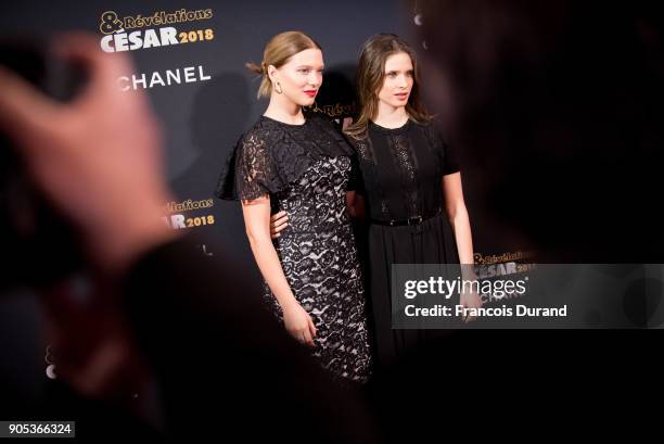 Lea Seydoux and Daphne Patakia attend the 'Cesar - Revelations 2018' party at Le Petit Palais on January 15, 2018 in Paris, France.