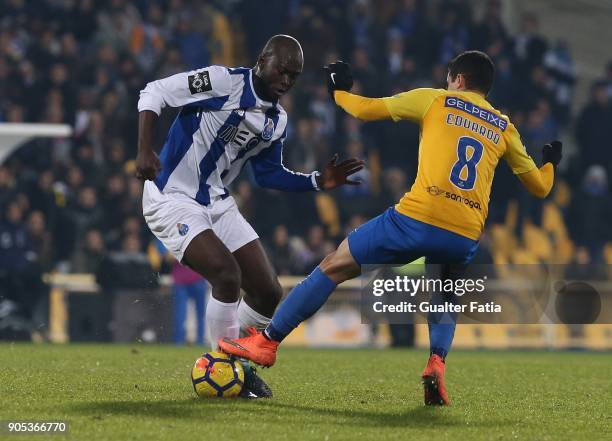 Porto midfielder Danilo Pereira from Portugal with GD Estoril Praia midfielder Eduardo Teixeira from Brazil in action during the Primeira Liga match...