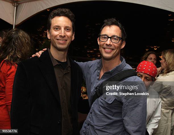 Actors Ben Shenkman and Tom Cavanagh attend the after party for the New York premiere of "Beyond A Reasonable Doubt" at Empire Hotel on September 9,...