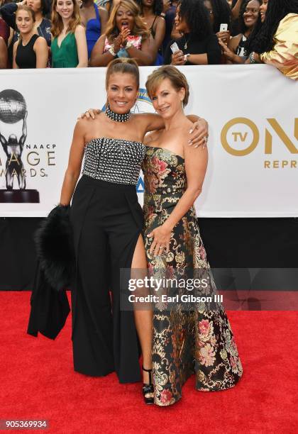 Lisa Vidal and Gabrielle Carteris at the 49th NAACP Image Awards on January 15, 2018 in Pasadena, California.