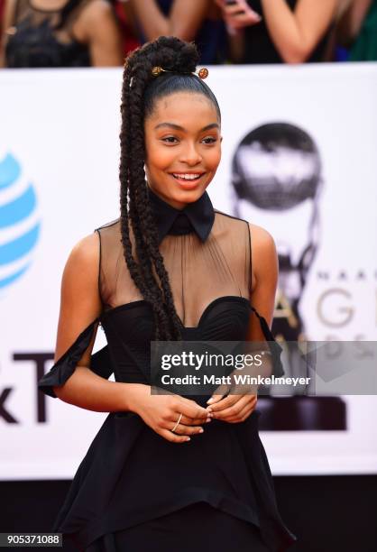 Yara Shahidi attends the 49th NAACP Image Awards at Pasadena Civic Auditorium on January 15, 2018 in Pasadena, California.