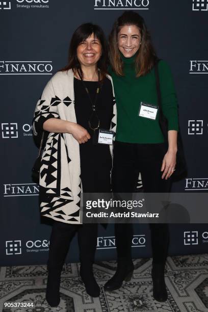 Bertha Escudero and Julia Strauss attend the Financo CEO Forum on January 15, 2018 in New York City.
