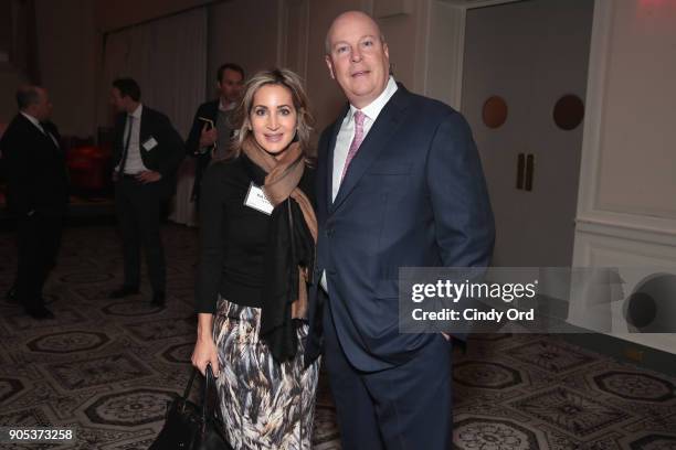 Kat Cohen and Financo CEO John Berg attend the Financo CEO Forum on January 15, 2018 in New York City.