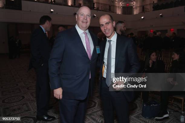 Financo CEO John Berg and James George of OC&C Strategy Consultants attend the Financo CEO Forum on January 15, 2018 in New York City.