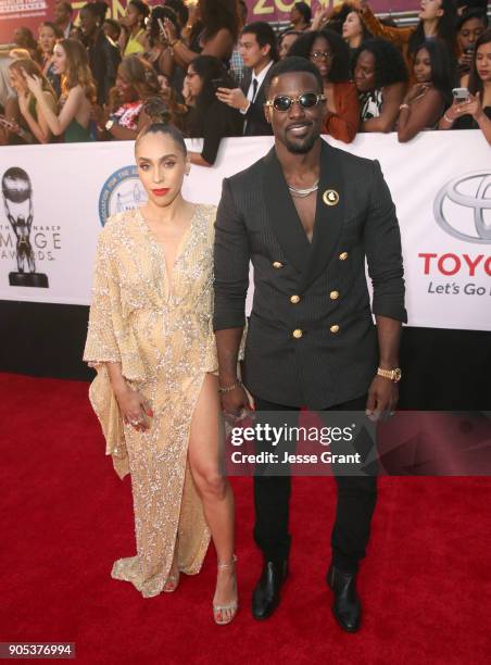 Rebecca Jefferson and Lance Gross attend the 49th NAACP Image Awards at Pasadena Civic Auditorium on January 15, 2018 in Pasadena, California.