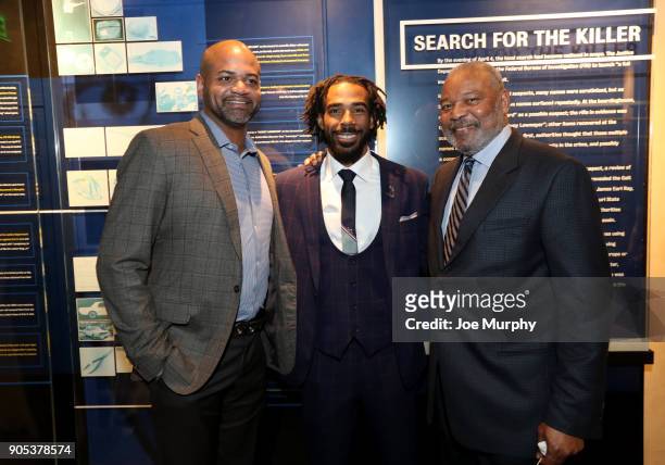 Bickerstaff Mike Conley of the Memphis Grizzlies and Bernie Bickerstaff tour the exhibits on January 14, 2018 at the National Civil Rights Museum at...