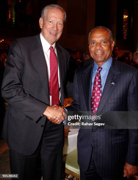 George Pataki and Kenneth Chenault attends the National September 11th Memorial & Museum's 2nd annual benefit dinner at Cipriani Wall Street on...