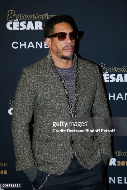 JoeyStarr aka Didier Morville attends the 'Cesar - Revelations 2018' Party at Le Petit Palais on January 15, 2018 in Paris, France.