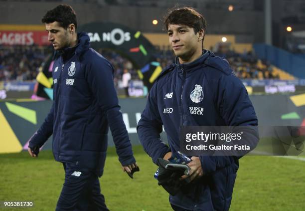 Porto midfielder Oliver Torres from Spain and FC Porto defender Ivan Marcano from Spain before the start of Liga match between GD Estoril Praia and...