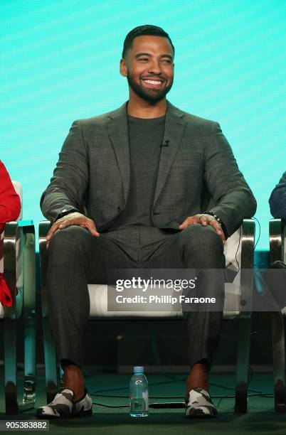 Actor Christian Keyes of 'In Contempt' speaks onstage during the BET Network portion of the 2018 Winter TCA on January 15, 2018 in Pasadena,...