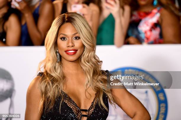 Laverne Cox attends the 49th NAACP Image Awards at Pasadena Civic Auditorium on January 15, 2018 in Pasadena, California.