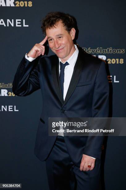 Director Bertrand Bonello attends the 'Cesar - Revelations 2018' Party at Le Petit Palais on January 15, 2018 in Paris, France.