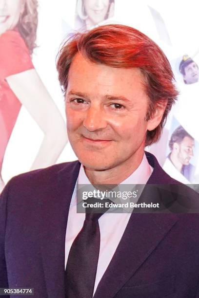 Francois Baroin is seen, during the "Brillantissime" Photocall, at Publicis Champs Elysees on January 15, 2018 in Paris, France.