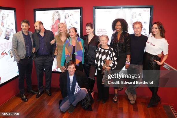 Pascal Elbe, Kad Merad, Michele Laroque, Francoise Fabian, Oriane Deschamps, Marthe Villalonga, Pierre Palmade, during the "Brillantissime"...