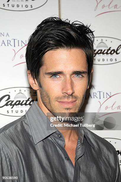 Actor Brandon Beemer arrives at the CD release party for singer Deana Martin , held at the Capitol Records building on September 9, 2009 in...