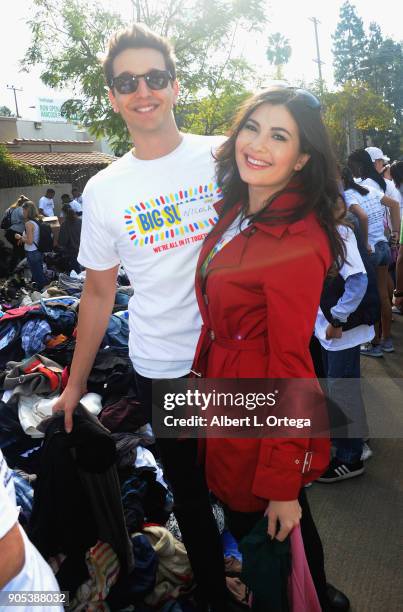 Actress Celeste Thorson and husband Nicola Geretti participate in the 6th Annual Martin Luther King Jr. Day Clothing Collection And Community...