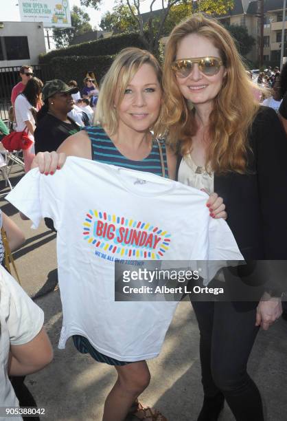 Actresses Gigi Edgley and Miranda Otto participate in the 6th Annual Martin Luther King Jr. Day Clothing Collection And Community Breakfast held on...
