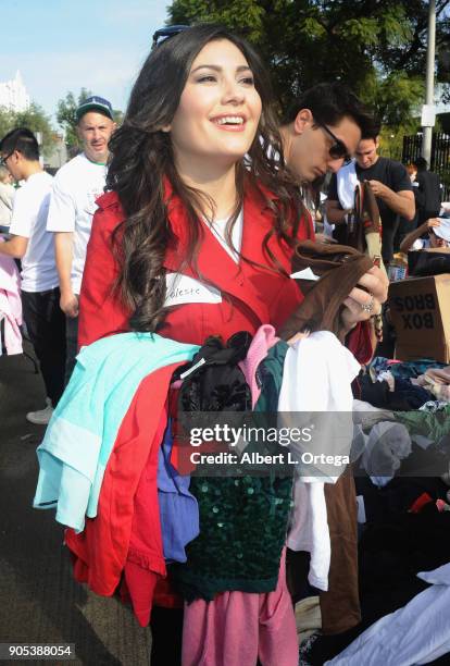 Actress Celeste Thorson participates in the 6th Annual Martin Luther King Jr. Day Clothing Collection And Community Breakfast held on January 15,...