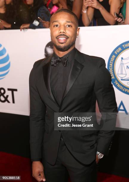 Michael B. Jordan attends the 49th NAACP Image Awards at Pasadena Civic Auditorium on January 15, 2018 in Pasadena, California.