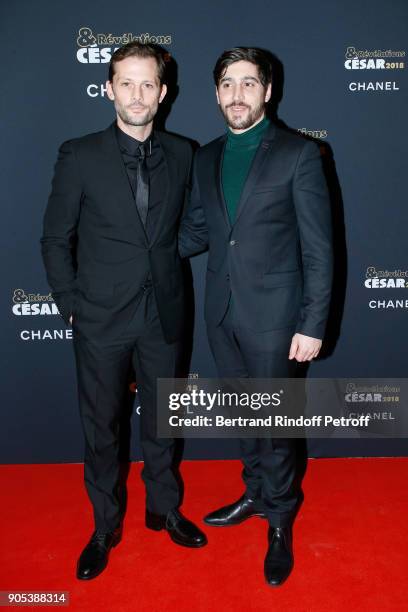 Revelation for "Noces", Sebastien Houbani and his sponsor Nicolas Duvauchelle attend the 'Cesar - Revelations 2018' Party at Le Petit Palais on...