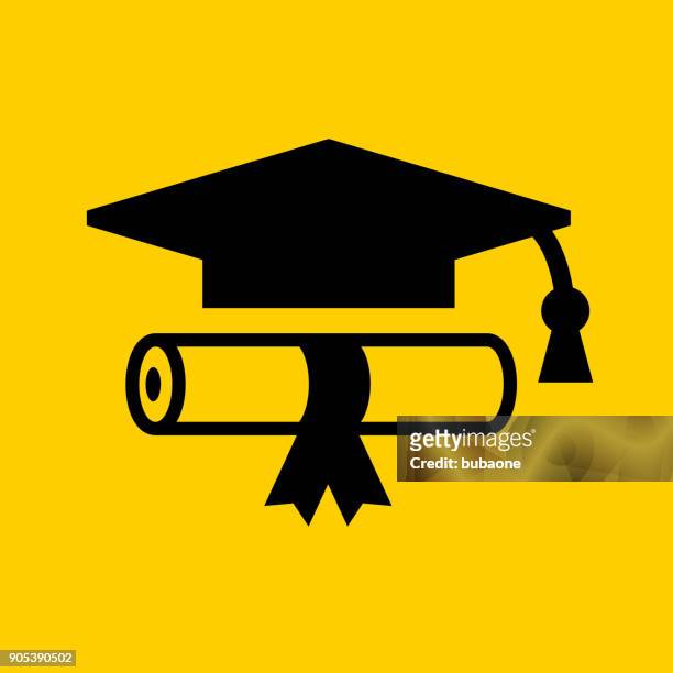 ilustraciones, imágenes clip art, dibujos animados e iconos de stock de sombrero de graduación y diploma. - graduación
