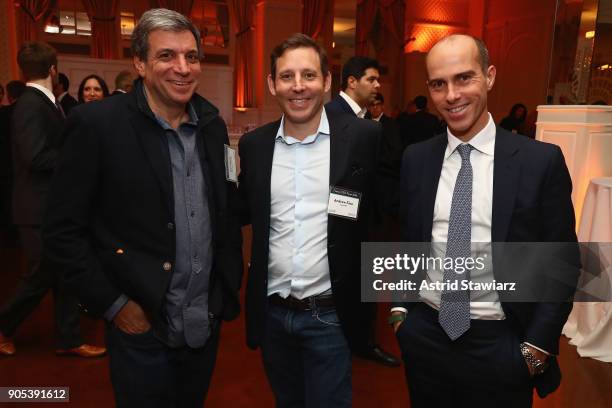 Ken Seiff, Andrew Fine, and James George attend the Financo CEO Forum on January 15, 2018 in New York City.