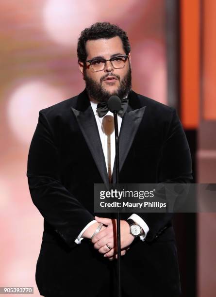 Josh Gad speaks onstage during the 49th NAACP Image Awards at Pasadena Civic Auditorium on January 15, 2018 in Pasadena, California.