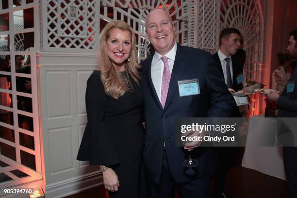 Mindy Grossman and John Berg attend the Financo CEO Forum on January 15, 2018 in New York City.