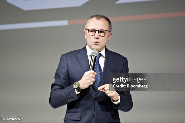 Stefano Domenicali, chairman and chief executive officer of Automobili Lamborghini SpA, speaks during the 2018 North American International Auto Show...